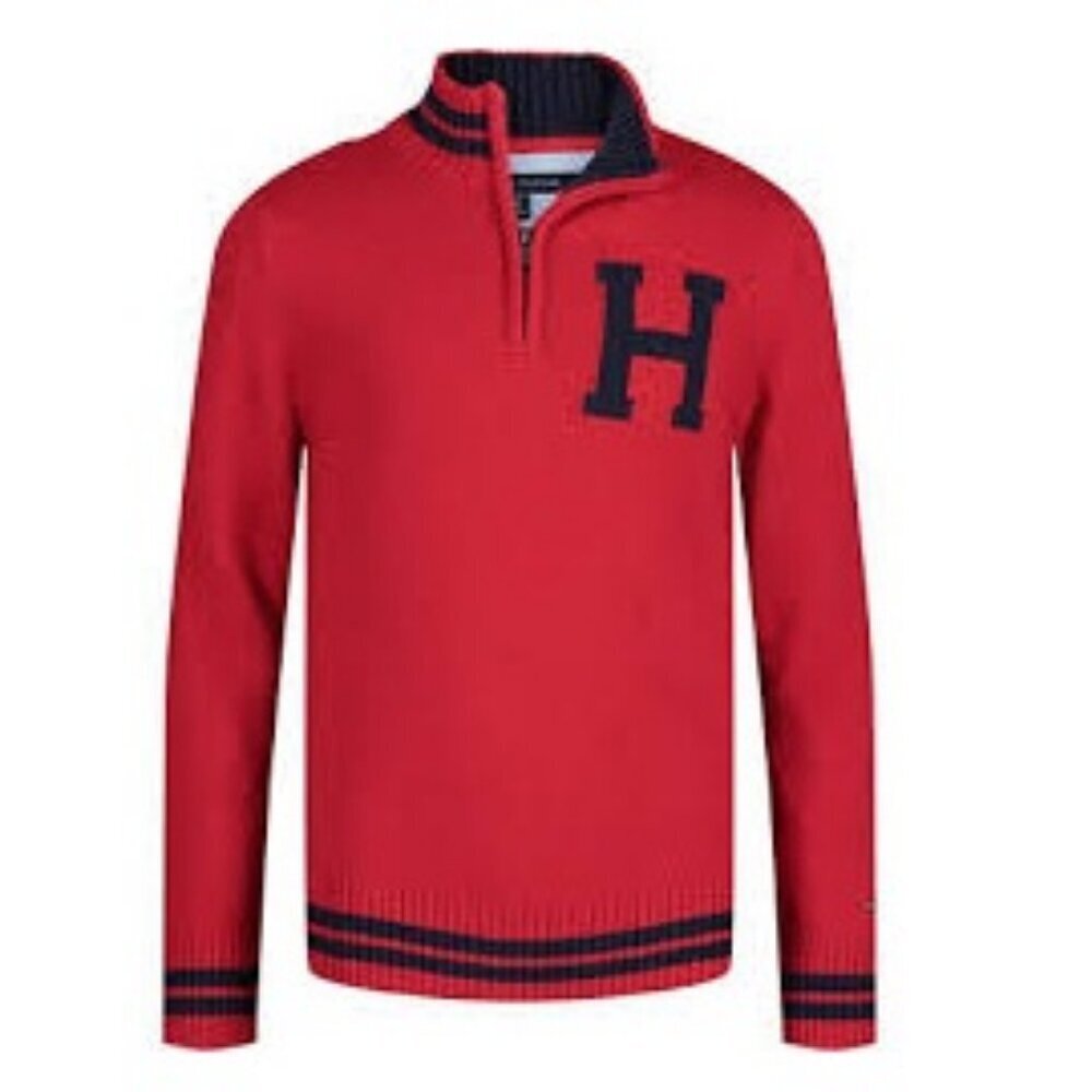3/35$ Tommy Hilfiger Boys Red Quarter Zip Sweater – Size 6